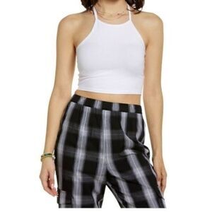 BP Nordstrom Halter Crop Top White Medium NWT